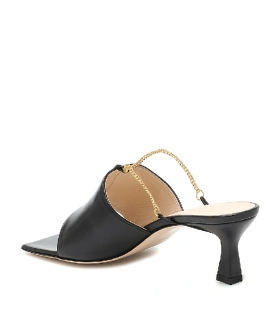 Shop Wandler Isa Leather Sandals In Black