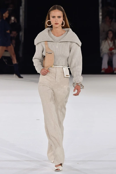 Shop Jacquemus La Maille Risoul Merino Wool Sweater In Grey