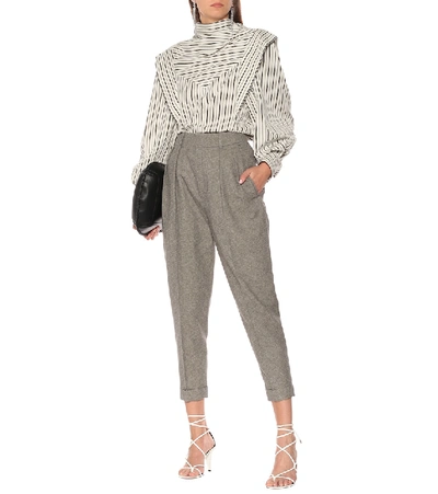Shop Isabel Marant Oceyo High-rise Tapered Pants In Grey