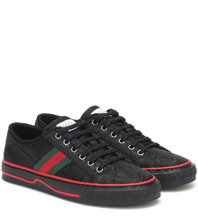 Shop Gucci Off The Grid Gg-jacquard Sneakers In Black