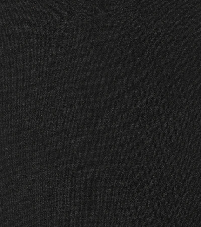 Shop Alaïa Scalloped Knit Midi Dress In Black