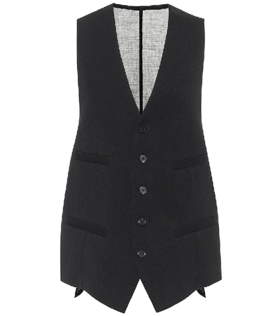 Shop Ann Demeulemeester Wool Twill And Cotton Waistcoat In Black