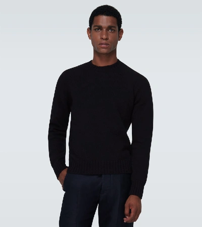 Shop Tom Ford Cashmere-blend Crewneck Sweater In Black