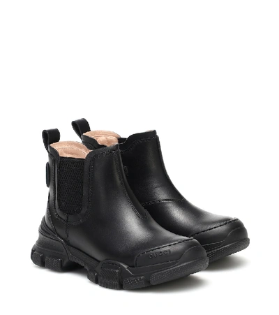 Shop Gucci Leather Ankle Boots In Black