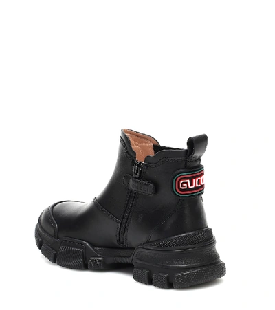 Shop Gucci Leather Ankle Boots In Black