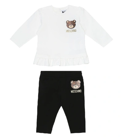 Shop Moschino Baby Stretch-cotton Top And Leggings Set In Multicoloured