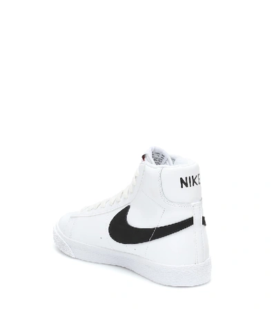 Shop Nike Blazer Mid Leather Sneakers In White