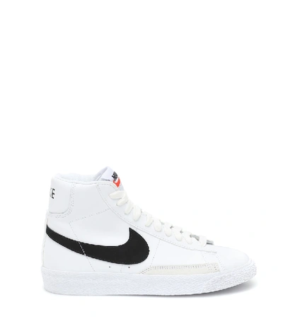 Shop Nike Blazer Mid Leather Sneakers In White