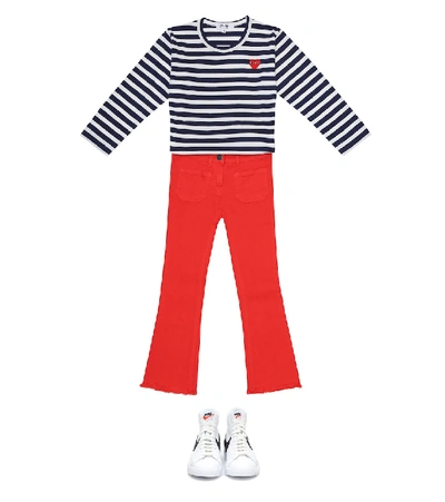 Shop Comme De Garçons Play Comme Des Garçons Play Kids Striped Cotton T-shirt In Multicoloured