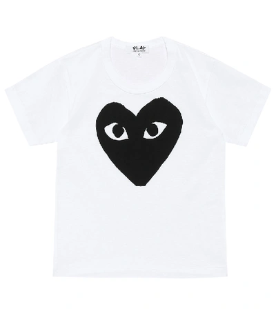 Shop Comme De Garçons Play Comme Des Garçons Play Kids Big Heart Logo Cotton T-shirt In White