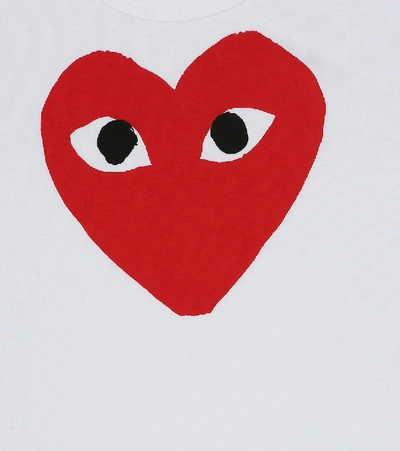 Shop Comme De Garçons Play Heart Logo Cotton T-shirt In White
