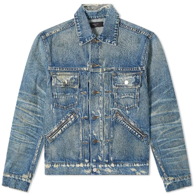 Shop Amiri Denim Wrangler Jacket In Blue