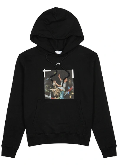 Shop Off-white Pascal Painting Printed Hooded Cotton Sweatshirt In Black And White