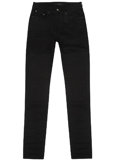 Shop Amiri Stack Black Skinny Jeans