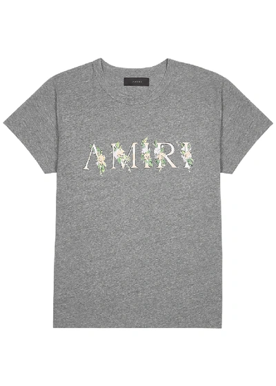 Shop Amiri Grey Printed Jersey T-shirt