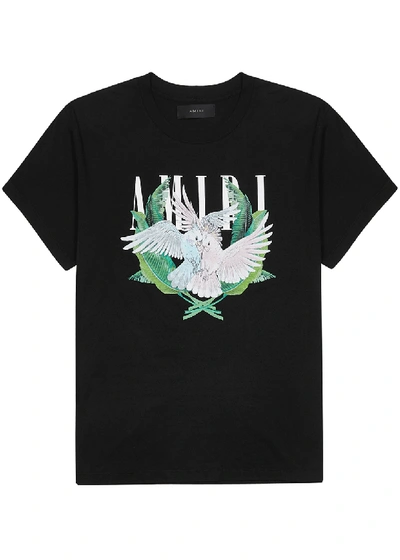 Shop Amiri Black Printed Cotton T-shirt