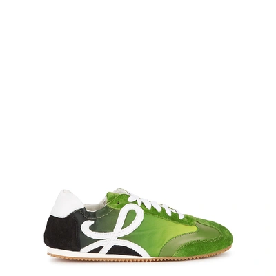 Shop Loewe Ballet Runner Green Panelled Sneakers