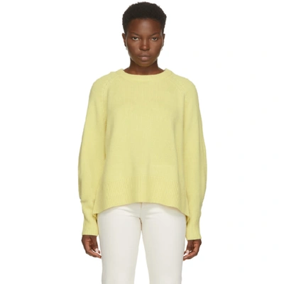 Shop Arch4 Yellow Cashmere Bredin Crewneck Sweater In Limon