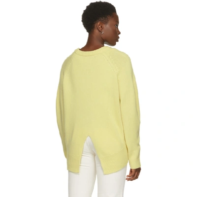 Shop Arch4 Yellow Cashmere Bredin Crewneck Sweater In Limon