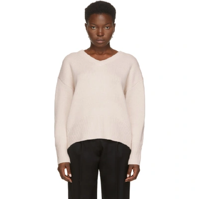 Shop Arch4 Beige Cashmere Battersea V-neck Sweater In Fawn