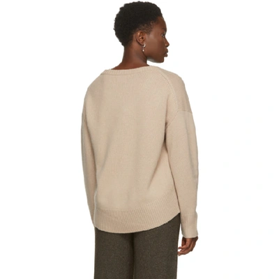 Shop Arch4 Off-white Cashmere Battersea V-neck Sweater In Oyster