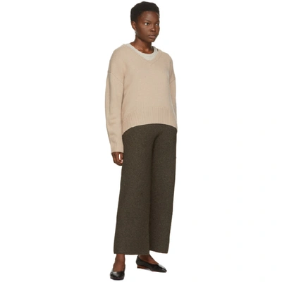 Shop Arch4 Off-white Cashmere Battersea V-neck Sweater In Oyster