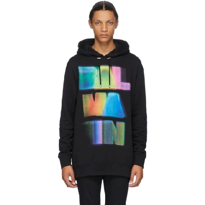 Shop Balmain Black & Multicolor Oversized Hoodie In Aaa Multico