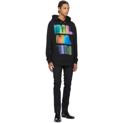 Shop Balmain Black & Multicolor Oversized Hoodie In Aaa Multico