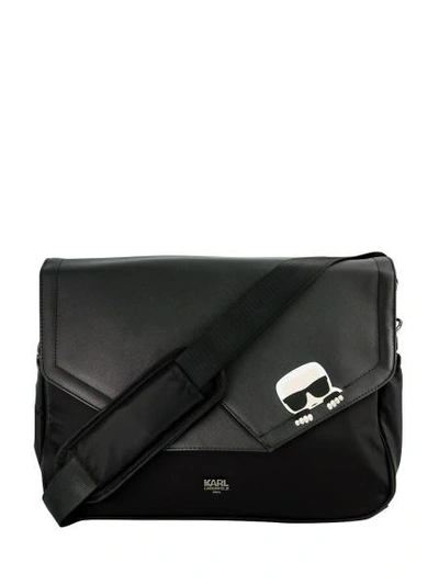 Shop Karl Lagerfeld Kids Diaper Bag For For Boys And For Girls In Black