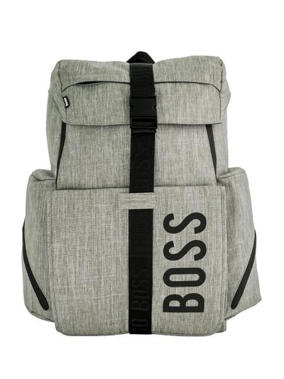 Shop Hugo Boss Kids Diaper Bag For For Boys And For Girls In Grey