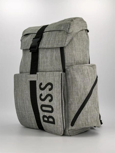 Shop Hugo Boss Kids Diaper Bag For For Boys And For Girls In Grey
