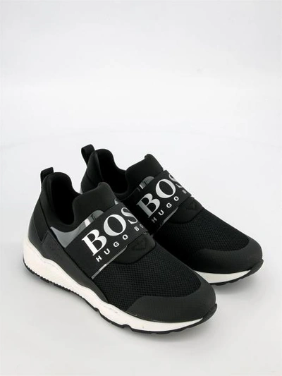 Shop Hugo Boss Kids Sneakers For Boys In Black