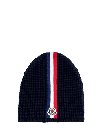 Shop Moncler Kids Beanie Berretto For Boys In Blue