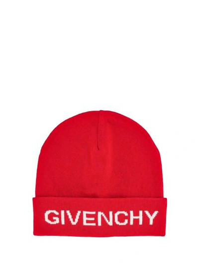 Shop Givenchy Kids Beanie For Boys In Red