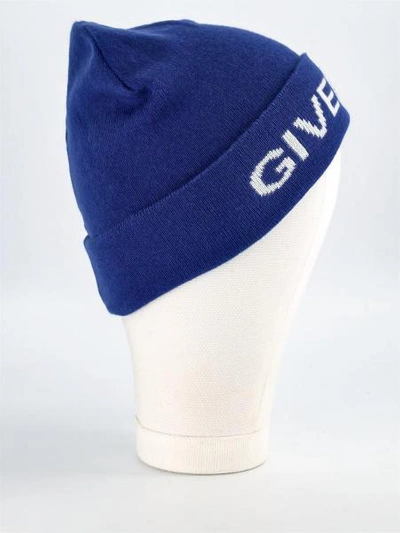 Shop Givenchy Kids Beanie For Boys In Blue