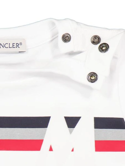 Shop Moncler Kids T-shirt For Boys In White