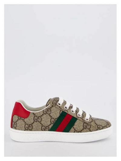 Gucci New Ace Gg Tennis Shoe, Toddler/kids In Beige | ModeSens