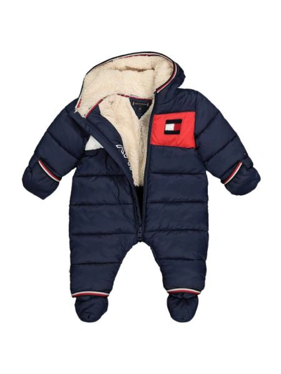 Shop Tommy Hilfiger Kids Snowsuit Baby Flag For For Boys And For Girls In Blue