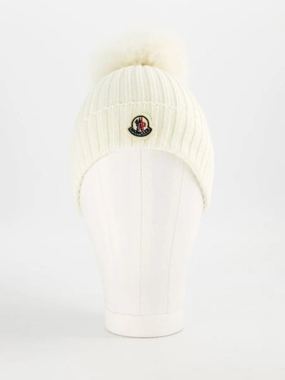 Shop Moncler Kids Beanie Berretto For Girls In White
