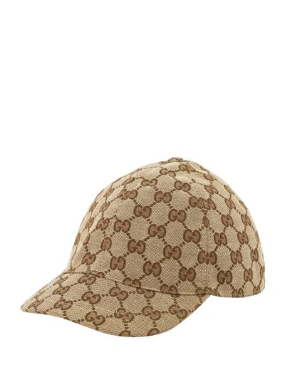 Gucci Kids' Brown Supreme Gg Logo Baseball Cap In Neutrals | ModeSens