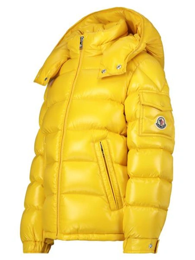 Shop Moncler Kids Down Jacket New Maya For Boys In Yellow