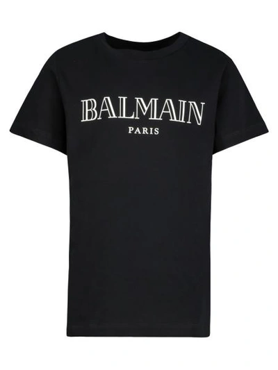 Shop Balmain Kids T-shirt For Boys In Black