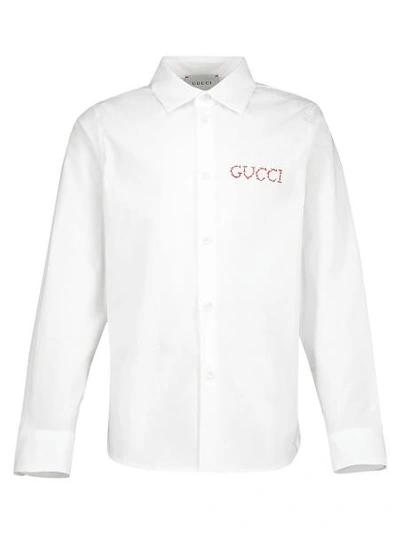 Shop Gucci Kids Shirt For Boys In White
