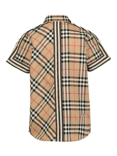 Shop Burberry Kids Shirt For Boys In Beige