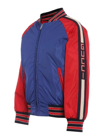 Shop Gucci Kids Jacket For Boys In Blue