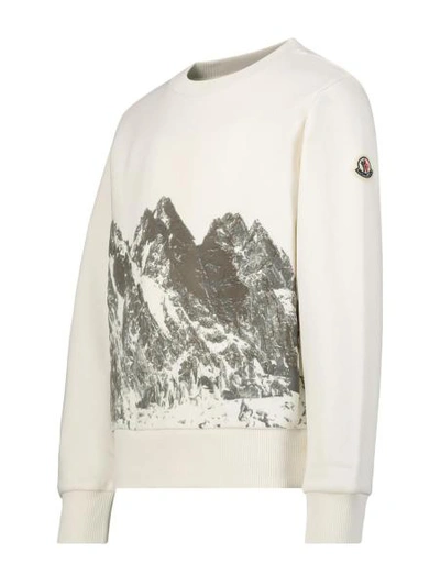 Shop Moncler Kids Sweatshirt For Boys In White