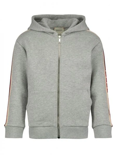 Shop Gucci Kids Sweat Jacket For Boys In Grey