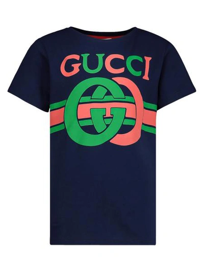 Shop Gucci Kids T-shirt For Boys In Blue