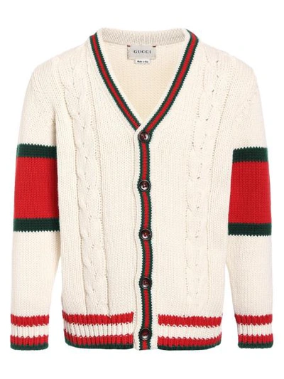 Shop Gucci Kids Cardigan For Boys In White