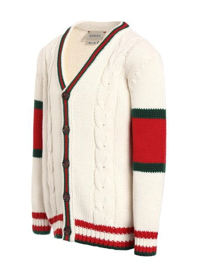 Shop Gucci Kids Cardigan For Boys In White